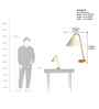 Alina Gold Metal Study Table Lamp with White Fabric Shade