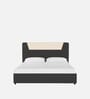 Alina Leatherette Upholstered Queen Size Bed in Concrete Grey Colour with Box Storage