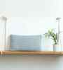 Alise Blue Vanilla Grey Melange 100% Cotton Moss Marld 12X20 Inches Knitted Cushion Cover