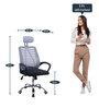 Aliss Breathable Mesh Ergonomic Chair In Grey  Colour