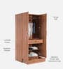 Alister 2 Door Wardrobe In Brown Finish