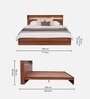 Pure Alister King Size Bed With Led Lights In Headbaord In Brown Finish