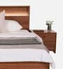 Alister Queen Size Bed In Brown Colour With LED Light