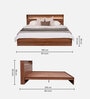 Alister Queen Size Bed In Brown Colour With LED Light