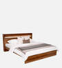 Alister Queen Size Bed In Brown Colour With LED Light