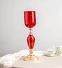 Alizarin Crimson Red Metal Candle Holder