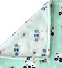 Green Panda Cotton Crib Blanket