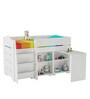 All Star Bed with Drawers & Shelves with Study Table in White Colour