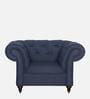 Allanton Fabric 1 Seater Sofa In Navy Blue Colour