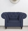 Allanton Fabric 1 Seater Sofa In Navy Blue Colour