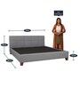 Allen King Size Upholstered Bed in Grey Colour