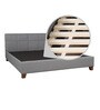 Allen King Size Upholstered Bed in Grey Colour
