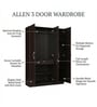 Allen Plus 3 Door Wardrobe In Walnut Finish