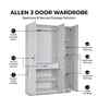 Allen Plus 3 Door Wardrobe In White Finish