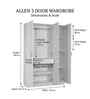 Allen Plus 3 Door Wardrobe In White Finish