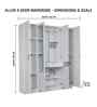 Allen Plus 4 Door Wardrobe With Mirror In White Finish