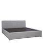 Allen Queen Size Upholstered Bed with Storage in Grey Colour