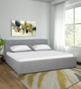 Allen Queen Size Upholstered Bed with Storage in Grey Colour