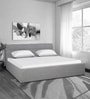 Allen Queen Size Upholstered Bed with Storage in Grey Colour