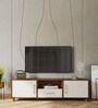 Allie TV Console In Columbian Walnut & Pumic Grey Colour