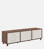Allie TV Console In Columbian Walnut & Pumic Grey Colour