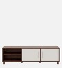 Allie TV Console In Columbian Walnut & Pumic Grey Colour