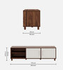 Allie TV Console In Columbian Walnut & Pumic Grey Colour
