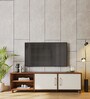 Allie TV Console In Columbian Walnut & Pumic Grey Colour