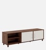 Allie TV Console In Columbian Walnut & Pumic Grey Colour