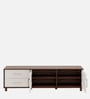 Allie TV Console In Columbian Walnut & Pumic Grey Colour