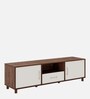 Allie TV Console In Columbian Walnut & Pumic Grey Colour