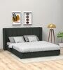 Allison Fabric Queen Size Bed in Charcoal & Grey Colour