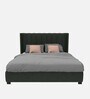 Allison Fabric Queen Size Bed in Charcoal & Grey Colour