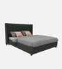 Allison Fabric Queen Size Bed in Charcoal & Grey Colour