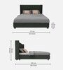 Allison Fabric Queen Size Bed in Charcoal & Grey Colour