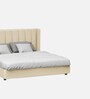 Allison Velvet King Size Bed in Beige Colour