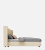Allison Velvet King Size Bed in Beige Colour