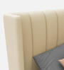 Allison Velvet King Size Bed in Beige Colour