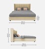 Allison Velvet King Size Bed in Beige Colour