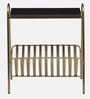 Allonso Metal End Table & Magazine Holder with Black Porcelain Top