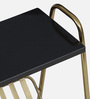 Allonso Metal End Table & Magazine Holder with Black Porcelain Top