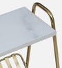 Allonso Metal End Table & Magazine Holder with Porcelain Top