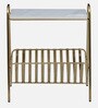 Allonso Metal End Table & Magazine Holder with Porcelain Top