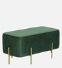 Allucio Velvet Bench In Green Colour