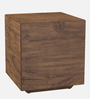 Alma Bedside Table In Matte Brown Finish