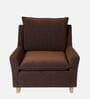 Alma Fabric Full Back Lounge Chair In Chestnut Brown Colour