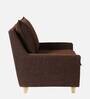 Alma Fabric Full Back Lounge Chair In Chestnut Brown Colour