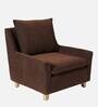 Alma Fabric Full Back Lounge Chair In Chestnut Brown Colour