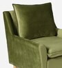 Alma Velvet Full Back Lounge Chair In Olive Green Colour