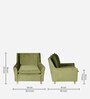 Alma Velvet Full Back Lounge Chair In Olive Green Colour